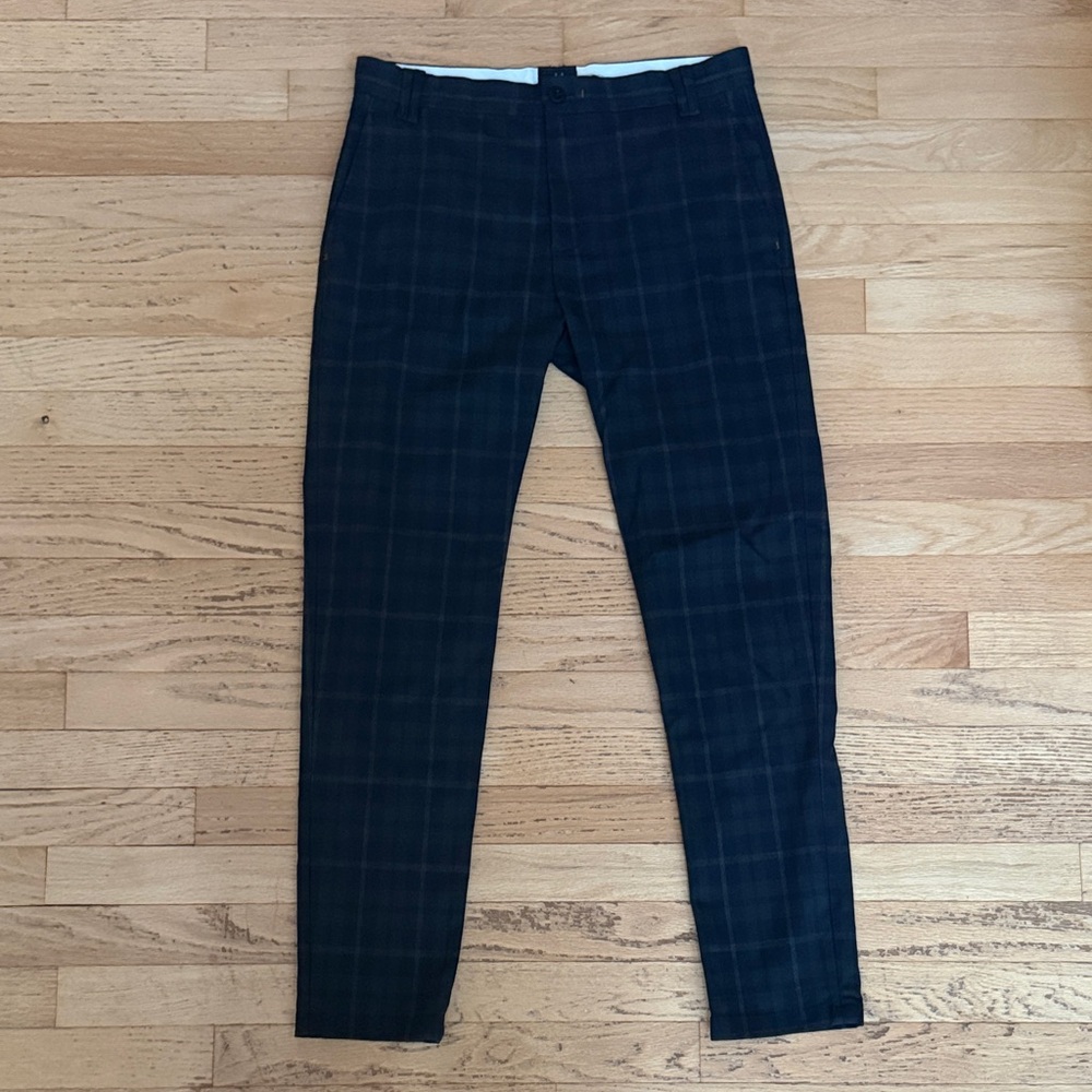 Zara Men's Navy Plaid Pants